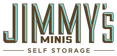 A logo for jimmy 's minis self storage.